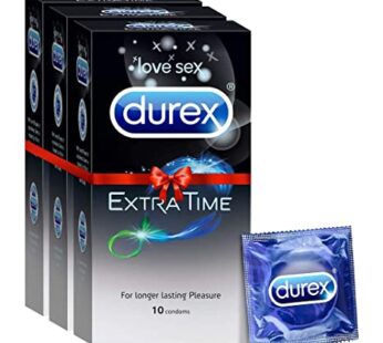 Durex Extra Time Condoms for Men – 10 Count (Pack of 3)