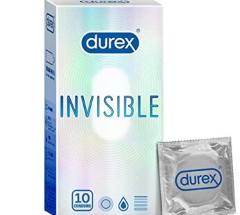 Durex Invisible Super Ultra Thin Condoms for Men – 10 Count