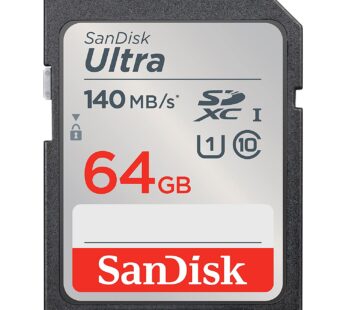 SanDisk Ultra UHS I 64GB SD Card 140MB/s for DSLR and Mirrorless Cameras, 10Y Warranty